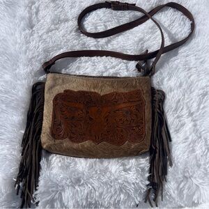 Shyanne Tan and Brown Leather Crossbody Bag